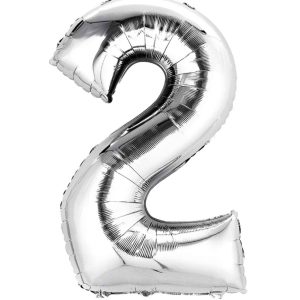 Casey 102cm Silver Balloon Number 2