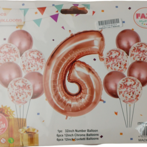 Casey 13pc Rose Gold and White Balloon Set Nr 6