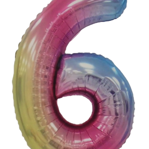 Casey 102cm Rainbow Balloon Number 6