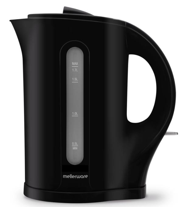 Mellerware Tugela 1.7L Black Cordless Plastic Kettle