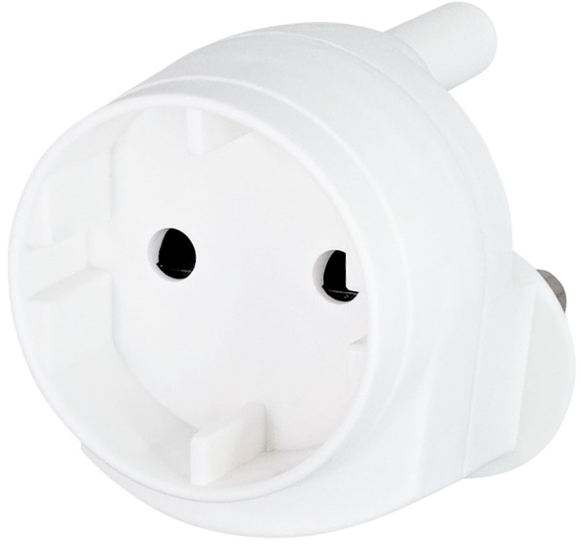 Noble 2 Pin Round Schuko Single Adaptor