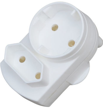 Noble 2 Pin Single European And Round Schuko Adaptor