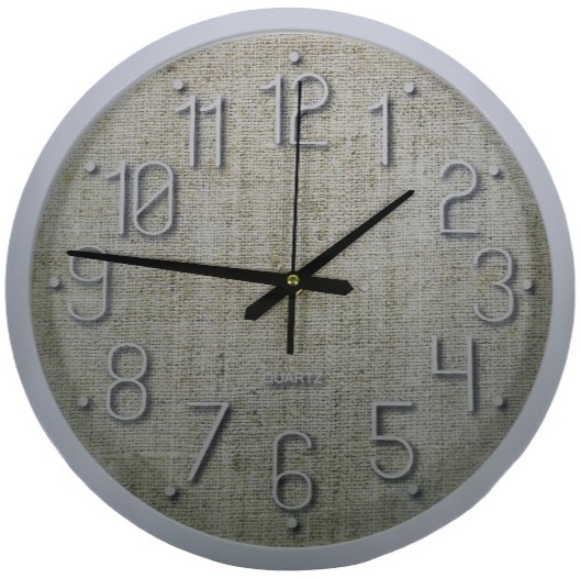 Casey Analog 30cm Round Face White with Black Quartz Wall Clock