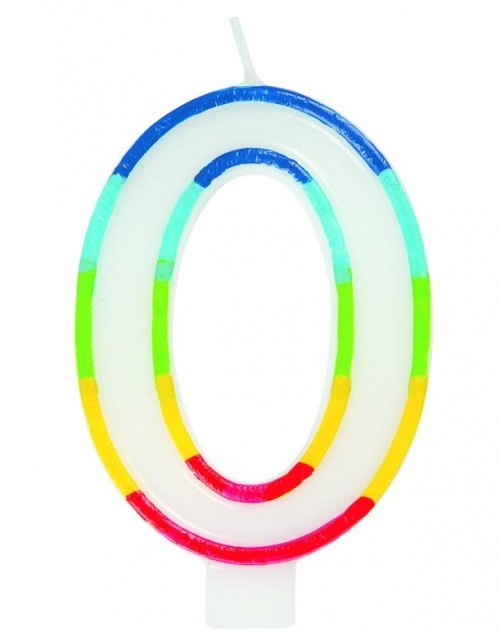 Casey 7cm Multicolor Numerical Birthday Candle Nr.0